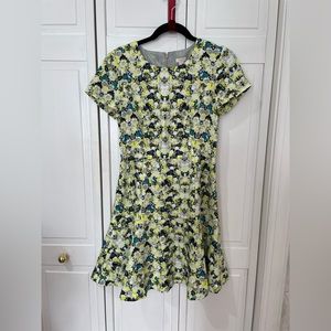 JCrew Floral Satin Like Shirt Sleeved Dress